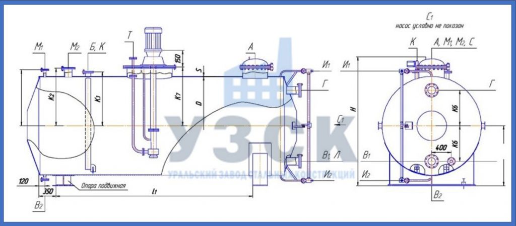 Чертеж емкости ГКК в Вологде